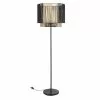 Maisons Du Monde Lampadaires Lampadaire En Métal Noir Mat Et Abat-jour Tressé En Corde Bicolore H162