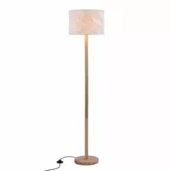 Rendez Vous Déco Lampadaires Lampadaire En Papier Blanc Et Bois D'hévéa -Luminaires Soldes Boutique lampadaire en papier blanc et bois d hevea 2