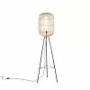 QAZQA Lampadaires Lampadaire En Rotin Beige