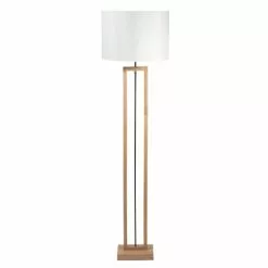 Maisons Du Monde Lampadaires Lampadaire En Terminalier Et Abat-jour En Coton Blanc H165