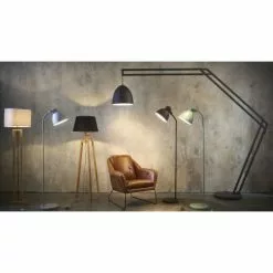 Maisons Du Monde Lampadaires Lampadaire En Terminalier Et Abat-jour En Coton Blanc H165 -Luminaires Soldes Boutique lampadaire en terminalier et abat jour en coton blanc h165 1000 13 13 158232 2