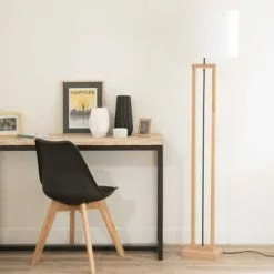 Maisons Du Monde Lampadaires Lampadaire En Terminalier Et Abat-jour En Coton Blanc H165 -Luminaires Soldes Boutique lampadaire en terminalier et abat jour en coton blanc h165 1000 13 13 158232 4