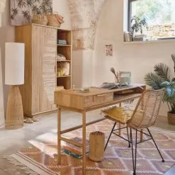 Maisons Du Monde Lampadaires Lampadaire En Tiges De Rotin Et Abat-jour En Lin Blanc H140 -Luminaires Soldes Boutique lampadaire en tiges de rotin et abat jour en lin blanc h140 1000 14 40 224023 2