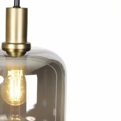 QAZQA Lampadaires Lampadaire En Verre Doré/laiton -Luminaires Soldes Boutique lampadaire en verre dore laiton 3