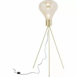 Kare Design Lampadaires Lampadaire En Verre Et Acier Doré H160 -Luminaires Soldes Boutique lampadaire en verre et acier dore h160 2