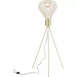 Kare Design Lampadaires Lampadaire En Verre Et Acier Doré H160