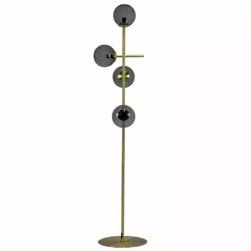 Dyberg Larsen Lampadaires Lampadaire En Verre Fumé Et Laiton, H 160 Cm D 34 Cm 1 Dyberg Larsen Lampadaires Lampadaire En Verre Fumé Et Laiton, H 160 Cm D 34 Cm