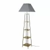 Maisons Du Monde Lampadaires Lampadaire étagère En Jujubier Et Abat-jour Gris H172