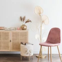 Maisons Du Monde Lampadaires Lampadaire Ginkgo En Métal Doré Et Bambou H145 -Luminaires Soldes Boutique lampadaire ginkgo en metal dore et bambou h145 1000 5 16 204770 5