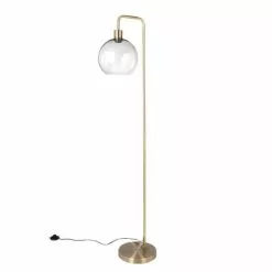 Maisons Du Monde Lampadaires Lampadaire Globe En Verre Et Métal Doré H155