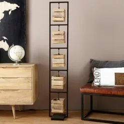 Maisons Du Monde Lampadaires Lampadaire Indus En Métal Noir Et Manguier H153 -Luminaires Soldes Boutique lampadaire indus en metal noir et manguier h153 1000 14 9 177375 5