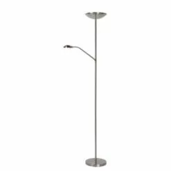 Lucide Lampadaires Lampadaire LED Avec Liseuse Métal Argent H180cm -Luminaires Soldes Boutique lampadaire led avec liseuse metal argent h180cm 3