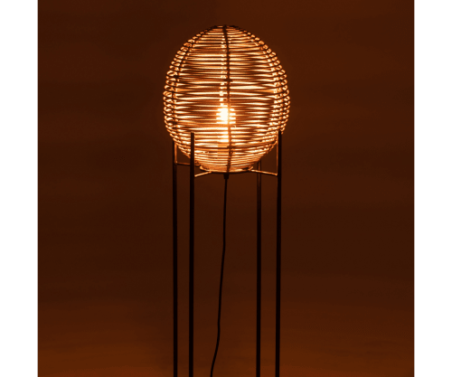 Meubles & Design Lampadaires Lampadaire Rond En Rotin Et Pied Métal Noir 3 Meubles & Design Lampadaires Lampadaire Rond En Rotin Et Pied Métal Noir – Image 3
