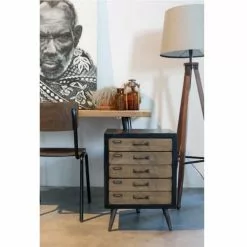 Dutchbone Lampadaires Lampadaire Trépied Bois Et Coton Blanc Cassé -Luminaires Soldes Boutique lampadaire trepied bois et coton blanc casse 3