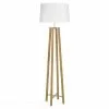 Maisons Du Monde Lampadaires Lampadaire Trépied En Chêne Et Abat-jour Blanc H160