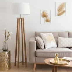 Maisons Du Monde Lampadaires Lampadaire Trépied En Chêne Et Abat-jour Blanc H160 -Luminaires Soldes Boutique lampadaire trepied en chene et abat jour blanc h160 1000 0 16 174471 3