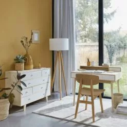 Maisons Du Monde Lampadaires Lampadaire Trépied En Frêne Avec Abat-jour En Coton Blanc H156 -Luminaires Soldes Boutique lampadaire trepied en frene avec abat jour en coton blanc h156 1000 11 1 154694 11