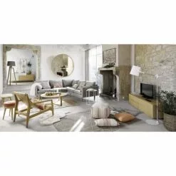 Maisons Du Monde Lampadaires Lampadaire Trépied En Paulownia Et Abat-jour Gris H150 -Luminaires Soldes Boutique lampadaire trepied en paulownia et abat jour gris h150 1000 10 16 146550 12