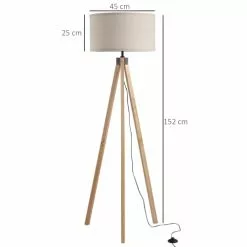 Homcom Lampadaires Lampadaire Trépied Style Scandinave H152 Cm Bois De Pin Lin Beige 8 Homcom Lampadaires Lampadaire Trépied Style Scandinave H152 Cm Bois De Pin Lin Beige -Luminaires Soldes Boutique lampadaire trepied style scandinave h152 cm bois de pin lin beige 2