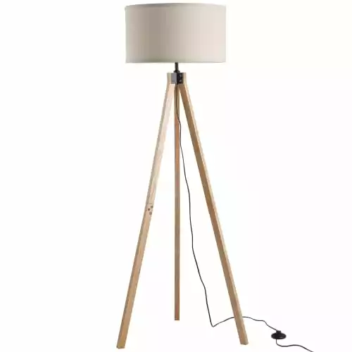 Homcom Lampadaires Lampadaire Trépied Style Scandinave H152 Cm Bois De Pin Lin Beige 1 Homcom Lampadaires Lampadaire Trépied Style Scandinave H152 Cm Bois De Pin Lin Beige