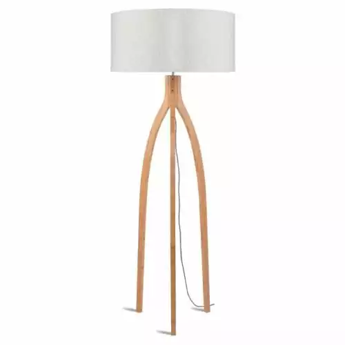 Good & Mojo Lampadaires Lampadaire Tripode Bambou Et Lin Naturel Blanc H160cm 1 Good & Mojo Lampadaires Lampadaire Tripode Bambou Et Lin Naturel Blanc H160cm