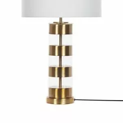 Beliani Lampes à Poser Lampe à Poser Blanche Et Dorée 63 Cm -Luminaires Soldes Boutique lampe a poser blanche et doree 63 cm 4