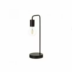 Wadiga Lampes à Poser Lampe à Poser Courbée En Bois Et Métal Noir H41cm