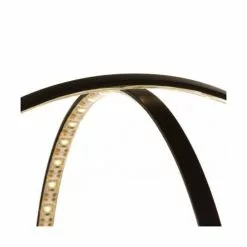 Wadiga Lampes à Poser Lampe à Poser Double Cercle Lumineux Led Métal Noir -Luminaires Soldes Boutique lampe a poser double cercle lumineux led metal noir 2