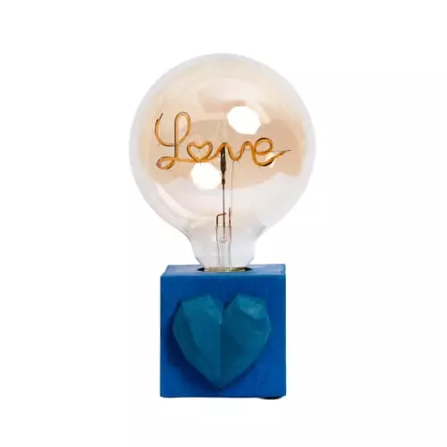 Junny Lampes à Poser Lampe à Poser En Béton Bleu Pétrole Avec Son Ampoule à Message 2 Junny Lampes à Poser Lampe à Poser En Béton Bleu Pétrole Avec Son Ampoule à Message – Image 2