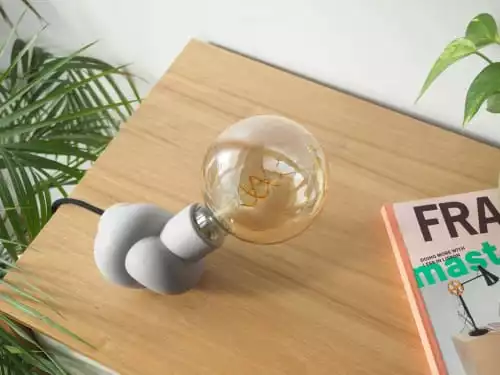 Gone's Lampes à Poser Lampe à Poser En Béton Et Bois Cordon Noir Ampoule LED Edison 3 Gone's Lampes à Poser Lampe à Poser En Béton Et Bois Cordon Noir Ampoule LED Edison – Image 3