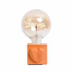 Junny Lampes à Poser Lampe à Poser En Béton Orange Avec Son Ampoule à Message -Luminaires Soldes Boutique lampe a poser en beton orange avec son ampoule a message 4