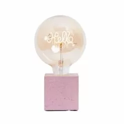 Junny Lampes à Poser Lampe à Poser En Béton Beige Avec Son Ampoule à Message -Luminaires Soldes Boutique lampe a poser en beton rose pastel avec son ampoule a message