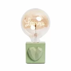 Junny Lampes à Poser Lampe à Poser En Béton Vert Avec Son Ampoule à Message -Luminaires Soldes Boutique lampe a poser en beton vert avec son ampoule a message 5