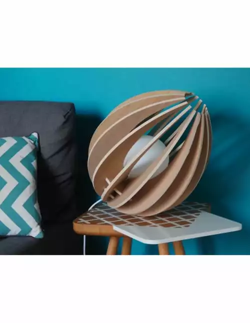 Gone's Lampes à Poser Lampe à Poser En Bois Avec Fil Blanc Et Ampoule 2 Gone's Lampes à Poser Lampe à Poser En Bois Avec Fil Blanc Et Ampoule – Image 2