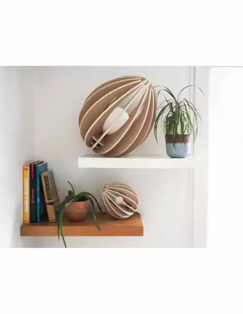 Gone's Lampes à Poser Lampe à Poser En Bois Avec Fil Blanc Et Ampoule 4 Gone's Lampes à Poser Lampe à Poser En Bois Avec Fil Blanc Et Ampoule – Image 4