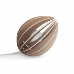 Gone's Lampes à Poser Lampe à Poser En Bois Chêne Naturel Avec Fil Blanc -Luminaires Soldes Boutique lampe a poser en bois chene naturel avec fil blanc 3