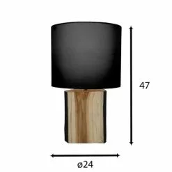 Pirouette Paris Lampes à Poser Lampe à Poser En Bois De Suar Abat-jour Noir -Luminaires Soldes Boutique lampe a poser en bois de suar abat jour noir 3