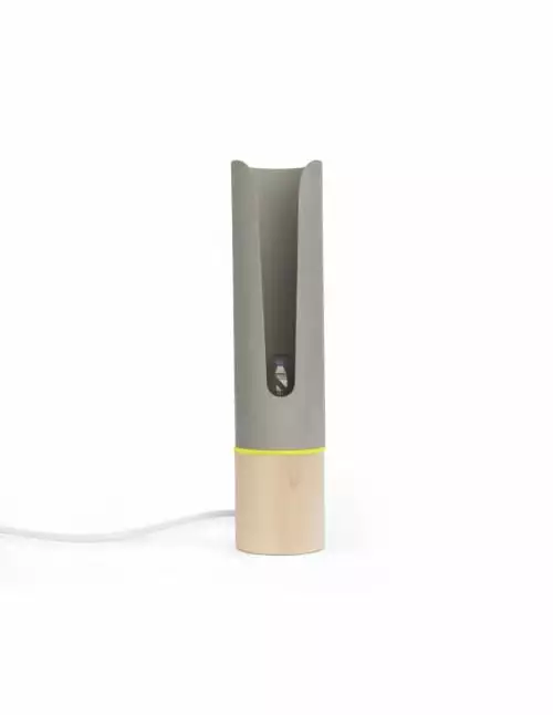 Gone's Lampes à Poser Lampe à Poser En Bois Et Béton, Anneau Feutrine Jaune 1 Gone's Lampes à Poser Lampe à Poser En Bois Et Béton, Anneau Feutrine Jaune