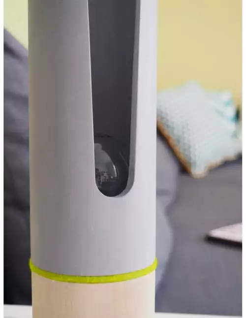 Gone's Lampes à Poser Lampe à Poser En Bois Et Béton, Anneau Feutrine Jaune 2 Gone's Lampes à Poser Lampe à Poser En Bois Et Béton, Anneau Feutrine Jaune – Image 2