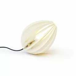 Gone's Lampes à Poser Lampe à Poser En Bois Frêne Teinté Blanc Avec Fil Noir