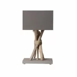 Coc'art Lampes à Poser Lampe à Poser En Bois Blanc Cassé -Luminaires Soldes Boutique lampe a poser en bois gris