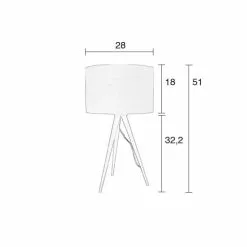 Zuiver Lampes à Poser Lampe à Poser En Bois Noir Et Abat Jour Gris -Luminaires Soldes Boutique lampe a poser en bois noir et abat jour gris 5