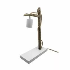 Coc'art Lampes à Poser Lampe à Poser En Bois Recyclé Blanc