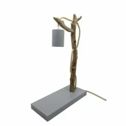 Coc'art Lampes à Poser Lampe à Poser En Bois Recyclé Gris