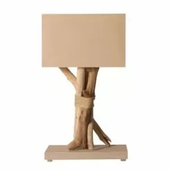 Coc'art Lampes à Poser Lampe à Poser En Bois Blanc Cassé -Luminaires Soldes Boutique lampe a poser en bois taupe