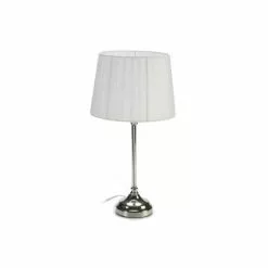 Wadiga Lampes à Poser Lampe à Poser En Métal Argenté Et Abat-jour Blanc H45cm