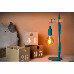 J&Kids Lampes à Poser Lampe à Poser En Métal Bleu Ø 15 Cm -Luminaires Soldes Boutique lampe a poser en metal bleu oe 15 cm 4