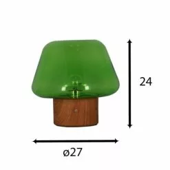 Pirouette Paris Lampes à Poser Lampe à Poser En Verre Base En Métal Effet Bois -Luminaires Soldes Boutique lampe a poser en verre base en metal effet bois 3