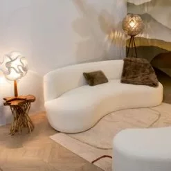 Now’s Home Lampes à Poser Lampe à Poser En Zipper Ivoire Pied En Teck H64 -Luminaires Soldes Boutique lampe a poser en zipper ivoire pied en teck h64 2