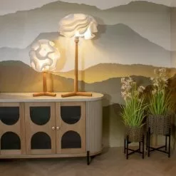 Now’s Home Lampes à Poser Lampe à Poser En Zipper Ivoire Pied En Teck H94 -Luminaires Soldes Boutique lampe a poser en zipper ivoire pied en teck h94 3